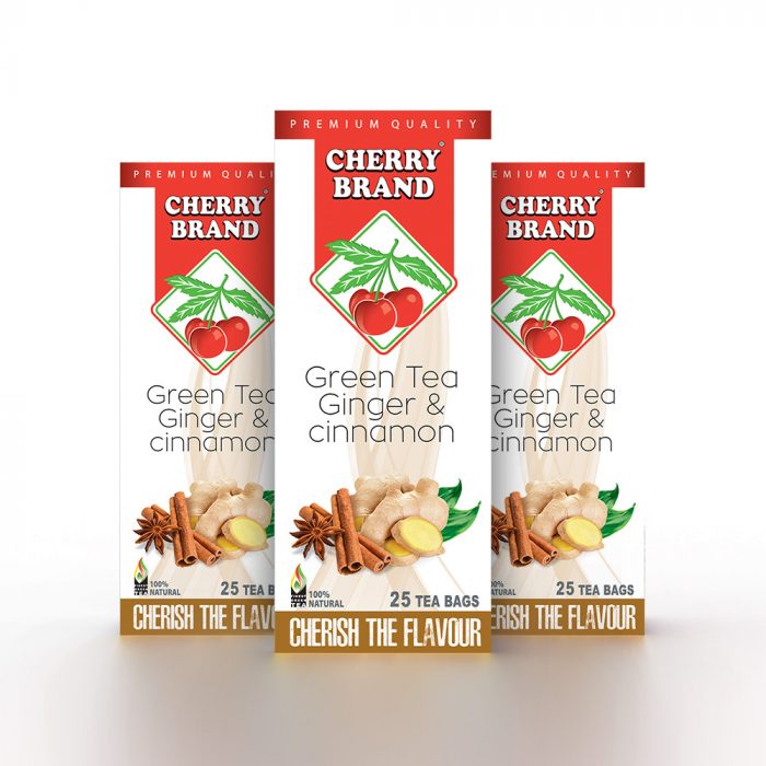 Cherry brand Green Tea - Ginger &Cinnamon 25 Bag